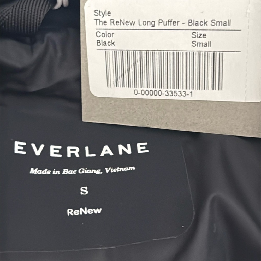 NEW Everlane Renew Long Black Puffer Coat w Hood S - Picture 9 of 16
